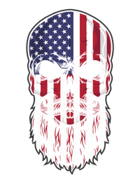 Skull Trucker Usa Flag Patriotic 4th July Skull Beard Gift Button