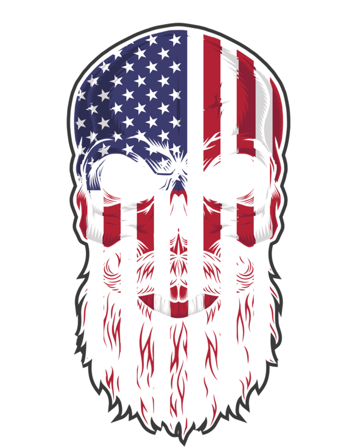 Skull Trucker Usa Flag Patriotic 4th July Skull Beard Gift Button