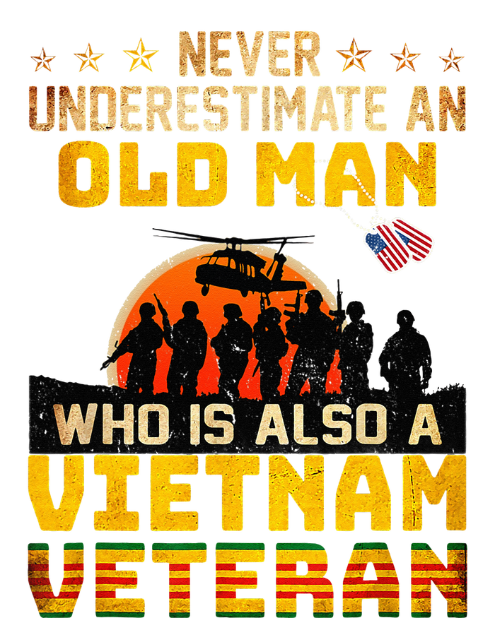 Veterans Day Never Underestimate an OLD MAN Vietnam Veteran Sustainable Knit Beanie