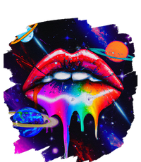 Rainbow Lips in Space Fashion Lip Art Design Print Colorful Softstyle Adult Sport Polo