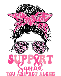 Breast Cancer Awareness Support Squad Messy Bun Women's Knotted Racerback Tank