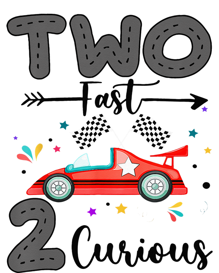 Two Fast 2 Curious Racing 2nd Birthday gift Cropped Pullover Crew