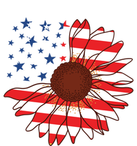 American Sunflower America Flag Stars And Stripes Flower Cool Gift T-Shirt