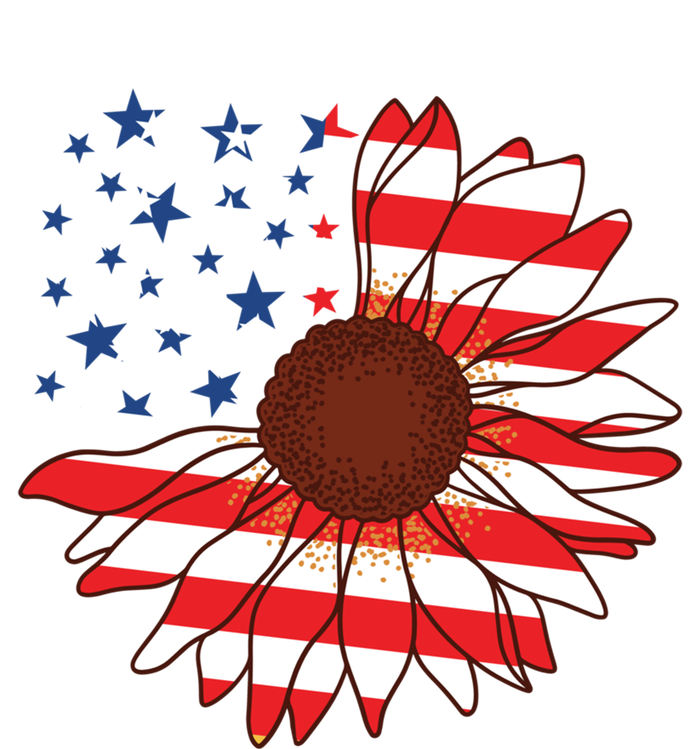 American Sunflower America Flag Stars And Stripes Flower Cool Gift T-Shirt