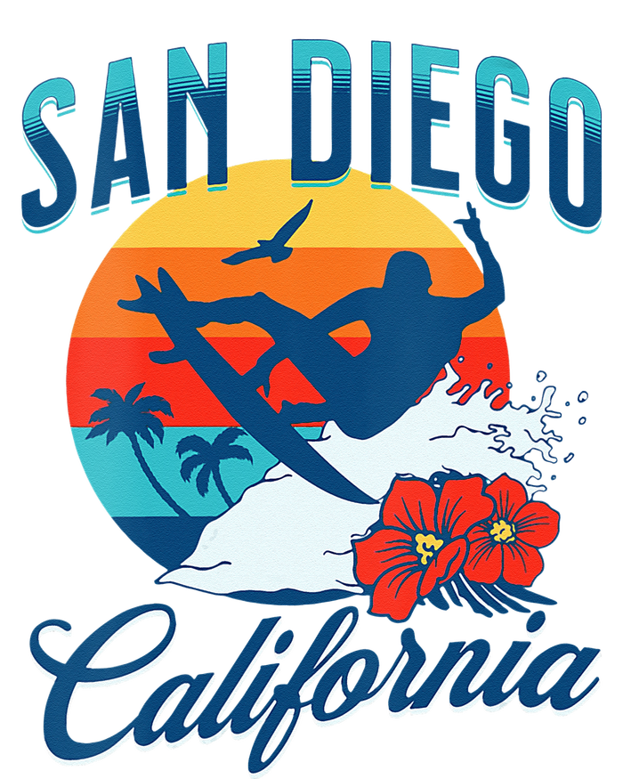 Womens San Diego California Beach Surf Summer Vacation Vintage T-Shirt