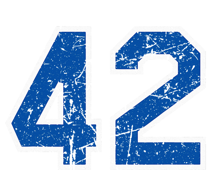 Lucky Number 42 Sports Jersey Birthday Vintage Blue White T-Shirt