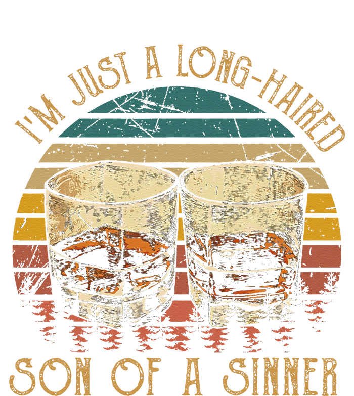 Im Just A LongHaired Son Of A Sinner Funny Whiskey Glasses T-Shirt