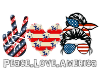 Messy Bun America Flag Peace Love America 4th Of July Funny Gift T-Shirt