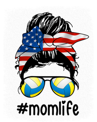 Mom Life Volleyball Mom American Flag Messy Bun Gift Ladies Essential Tank