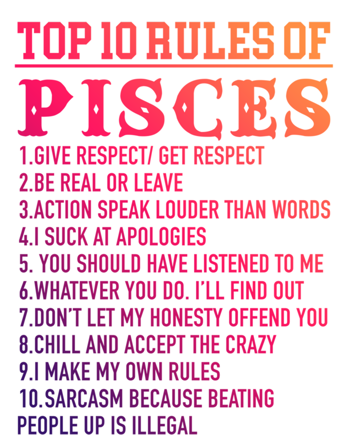 Top 10 Rules Of Pisces February 19 March 20 Birthday Gift Hoodie