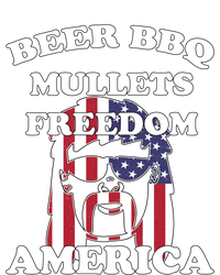 Beer Bbq Mullets Freedom America Funny Patriotic Graphic Gift Women's Long Sleeve Flannel Pajama Set 