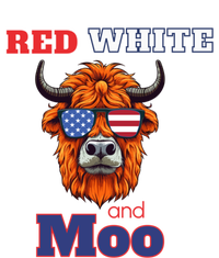 Patriotic Highland Cow Red White Moo Usa Flag Themed July 4 Gift Women's T-Shirt