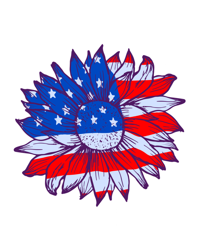 Patriotic Nurse Sunflower Retro Job America Flag Funny Gift Women's T-Shirt