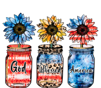 Patriotic Sunflowers Jars 4th July Gift God Bless America Cool Gift Full-Length Apron With Pockets