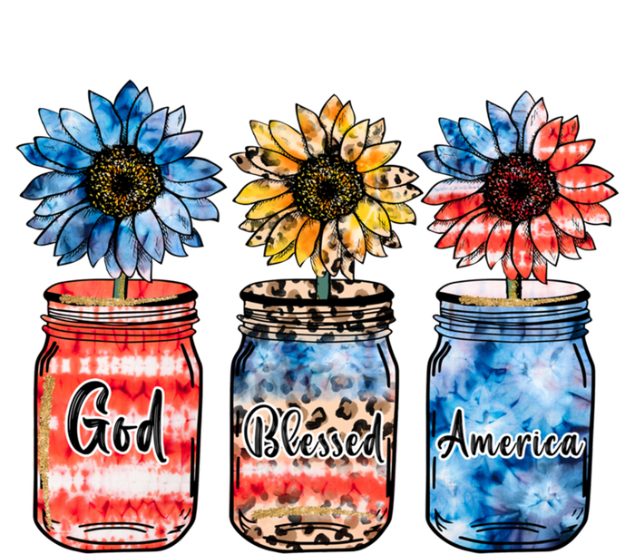 Patriotic Sunflowers Jars 4th July Gift God Bless America Cool Gift Full-Length Apron With Pockets