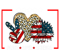 Peace Love America Sunflower Heart Leopard 4th Of July Gift T-Shirt