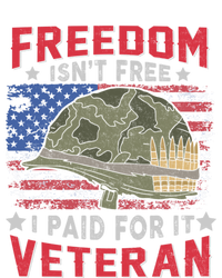 Freedom Isnt Free I Paid For It Patriotic Us Veteran Meaningful Gift Striped Beanie with Solid Band