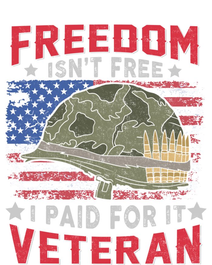 Freedom Isnt Free I Paid For It Patriotic Us Veteran Meaningful Gift Striped Beanie with Solid Band