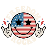 Freedom Rocks 4th Of July America Flag Retro Gift Kids Long Sleeve Shirt