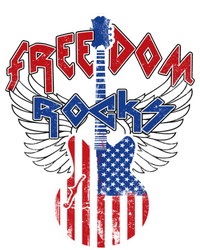 Freedom Rocks 4th Of July Patriotic Usa Flag Rock Guitar Gift Women's T-Shirt