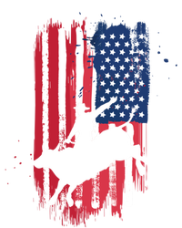 Western Bull Riding Rodeo Cow American Flag Patriotic Gift Ceramic Bell Ornament