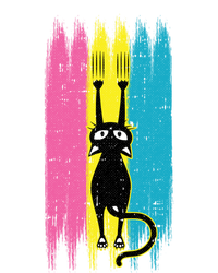 Cat Scratching Pansexual Pride Kitten Kitty Lgbtq Ally Gift T-Shirt