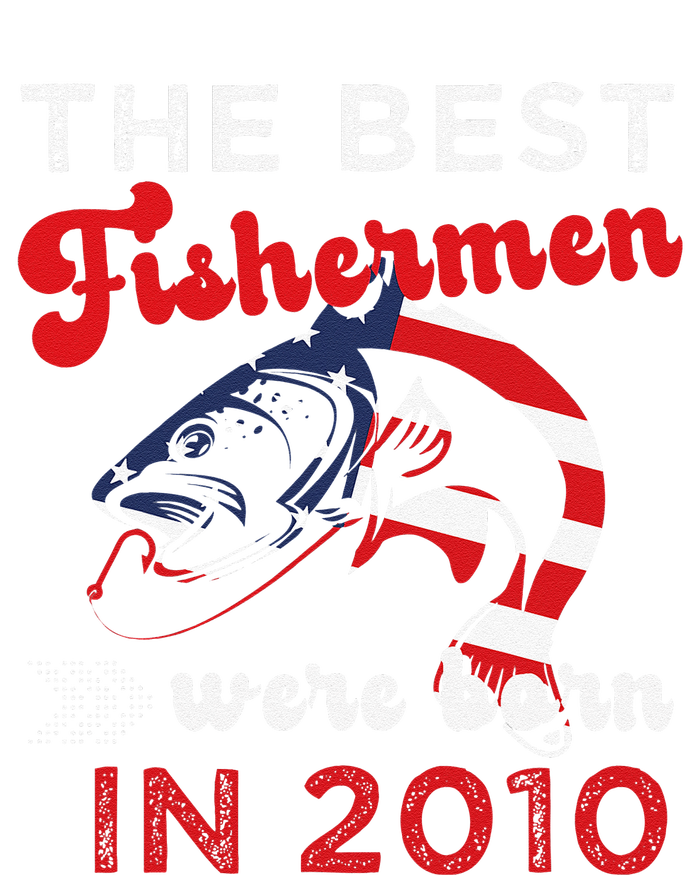 The Best Fishermen Were Born In 2010 Fun 12 Birthday Fishing Women's Crop Top Tee