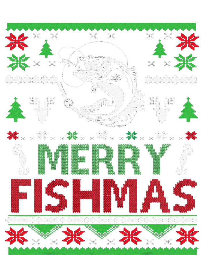 Ugly FISHING Christmas Bass Fish Apparel Merry Fishmas. T-Shirt