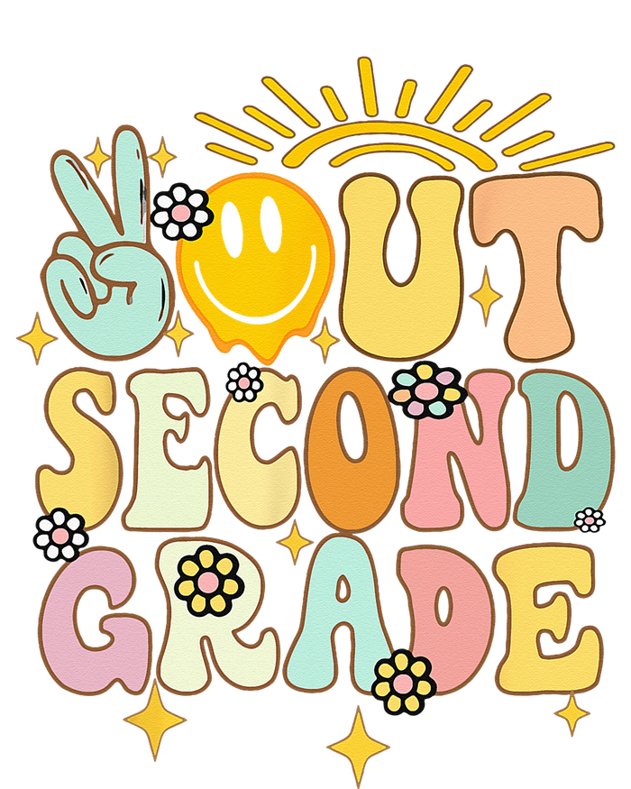 Peace Out 2nd grade graduation last day of school Groovy T-Shirt