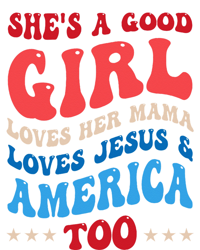 She's A Good Loves Her Mama Jesus & America Too Groovy Full-Length Apron With Pockets