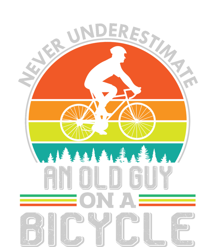 Never Underestimate An Old Guy On A Bicycle Gift Vintage Cyling Kids Long Sleeve Shirt