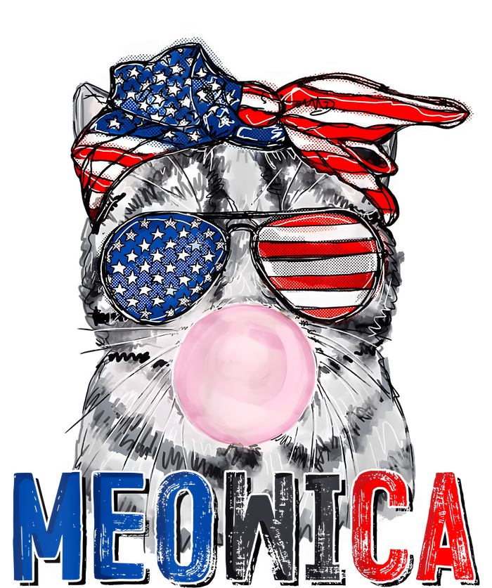 Patriotic Cat Meowica Bubblegum 4th Of July Funny Cat Lover Tall Fusion ChromaSoft Performance T-Shirt