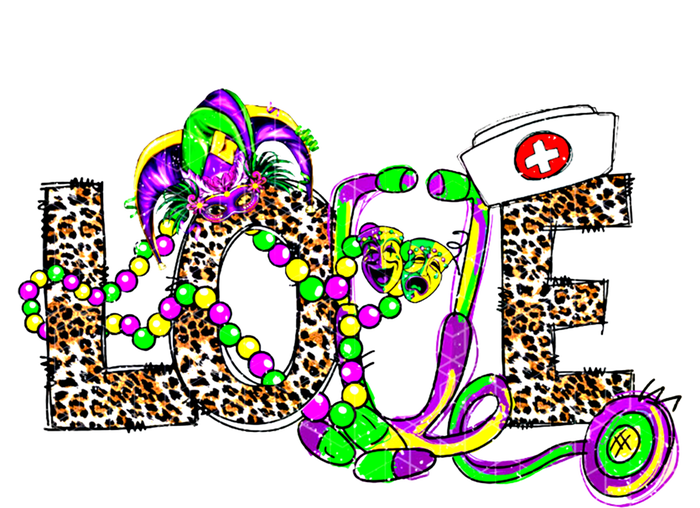 Leopard Nurse Mardi Gras Mask And Beads Stethoscope Nursing Gift Full Zip Hoodie