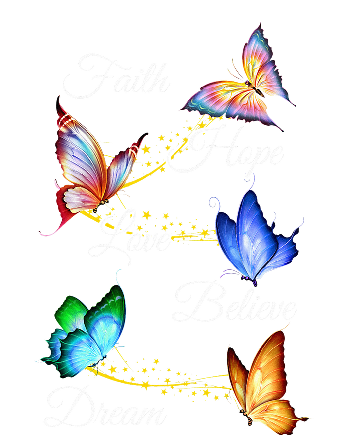 Butterfly Faith Hope Love Believe Dream Kids Long Sleeve Shirt