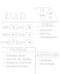 Dad Stats Character Sheet White Tie-Dye T-Shirt