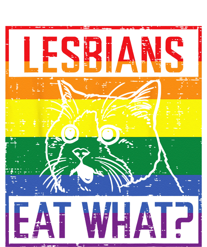 Lesbians Eat What Cat Funny Humor Pun LGBTQ Pride Flag Women T-Shirt