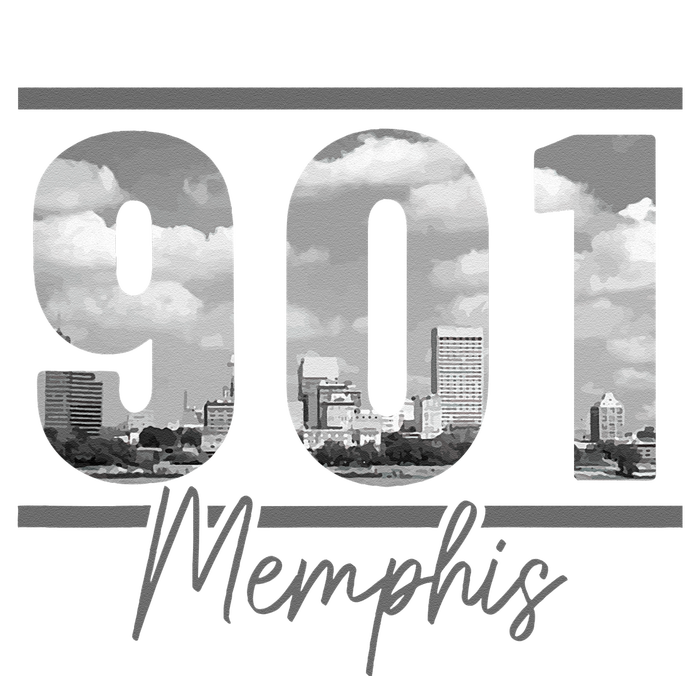 Memphis 901 Area Code Skyline Tennessee Vintage Mousepad