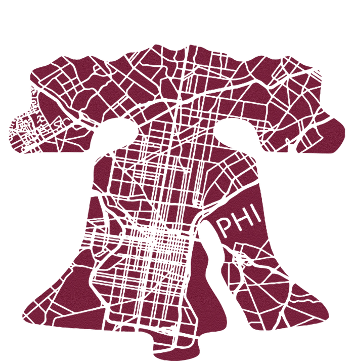 Philadelphia Street Map Liberty Bell Vintage Maroon Kids Long Sleeve Shirt