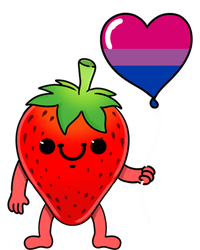 Strawberry Heart Balloon Bisexual Pride Cute Gift T-Shirt