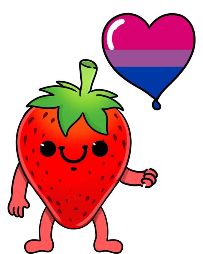 Strawberry Heart Balloon Bisexual Pride Cute Gift T-Shirt