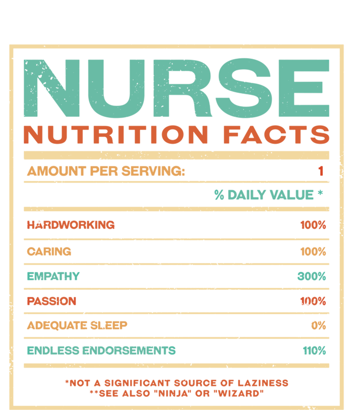 Nurse Nutrition Facts Funny Nursing Humor Rn Profession Cool Gift T-Shirt