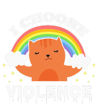 I Choose Violence Cute Cat Rainbow Flexfit Unipanel Trucker Cap