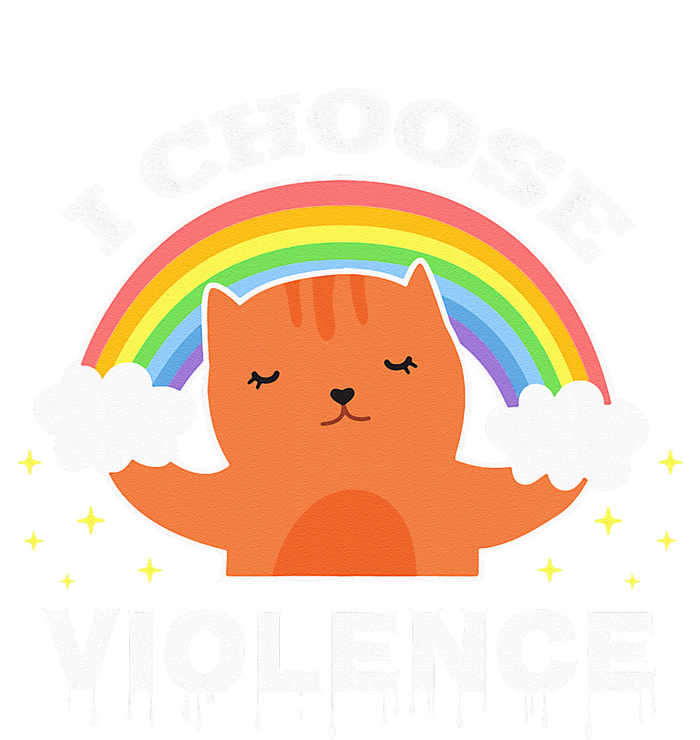 I Choose Violence Cute Cat Rainbow Flexfit Unipanel Trucker Cap