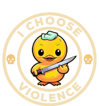 I Choose Violence Funny Cute Duck Holding Knife T-Shirt