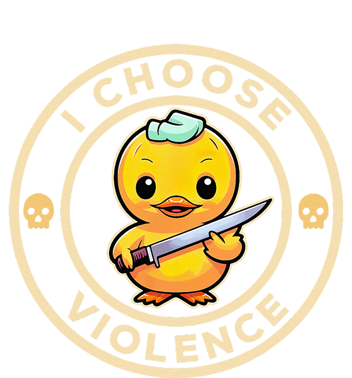 I Choose Violence Funny Cute Duck Holding Knife T-Shirt