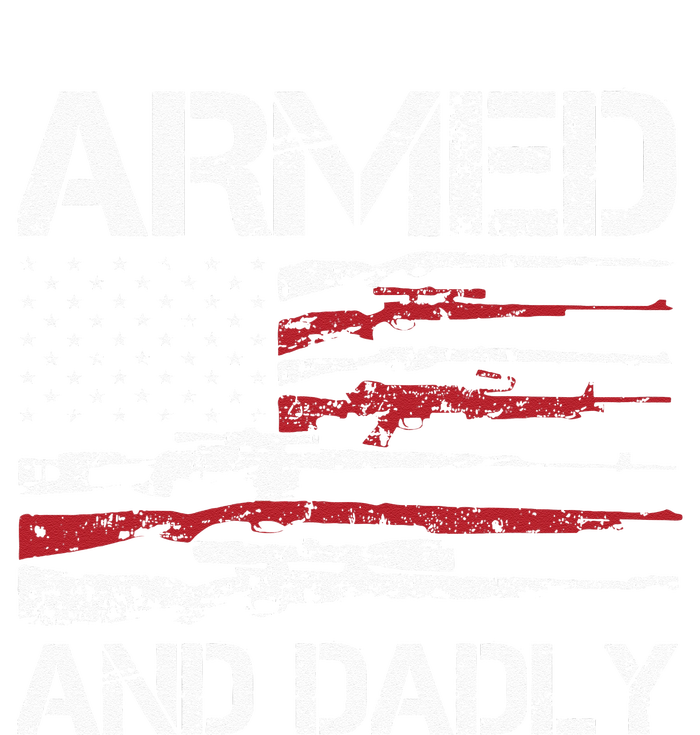 Armed And Dadly Funny Deadly Father For Fathers Day USA Flag Dry Zone Grid Polo