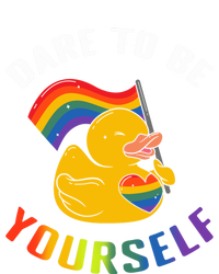 Yellow Rubber Duck Dare To Be Yours Lgbt Rainbow Flag Gift Women's Racerback Tank