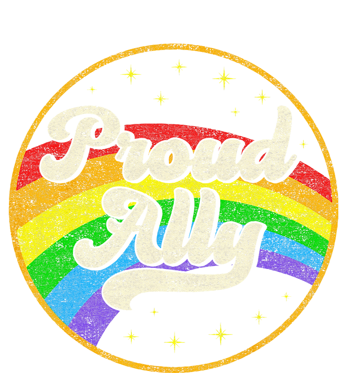 Proud Ally LGBT Pride Ally Rainbow Flag Retro Vintage Ladies Essential Tank