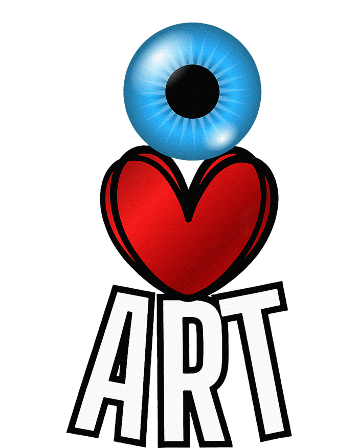 Eye Love Art With A Blue Eyeball A Heart And Word Art Softstyle Adult Sport Polo