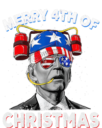 Merry 4th Of Christmas Funny Joe Biden Confused 4th Of July Women's Long Sleeve Flannel Pajama Set 